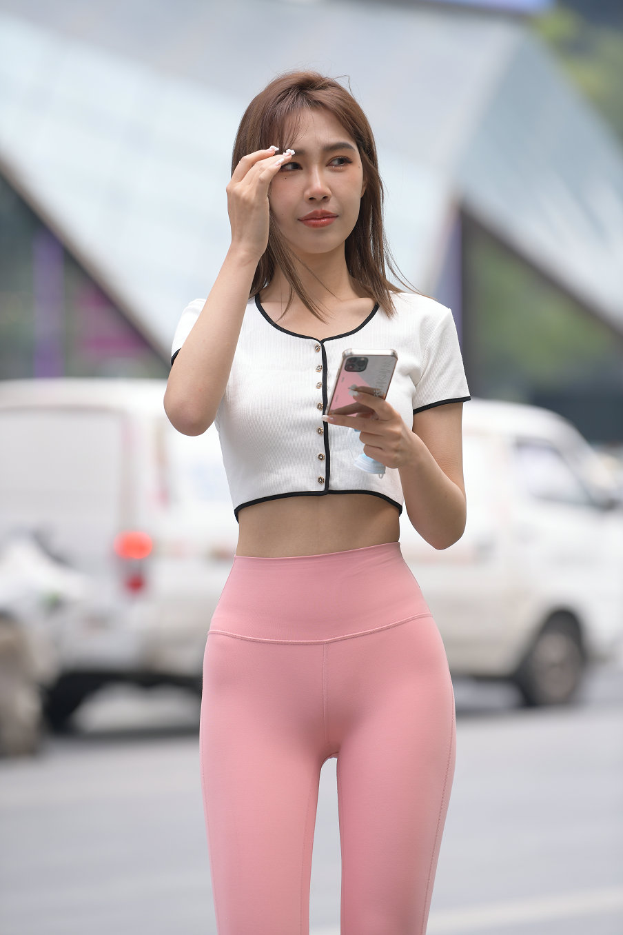图片[2]-街拍粉色瑜伽裤女孩J2900 645P1V-20.7GB-巴卡街拍