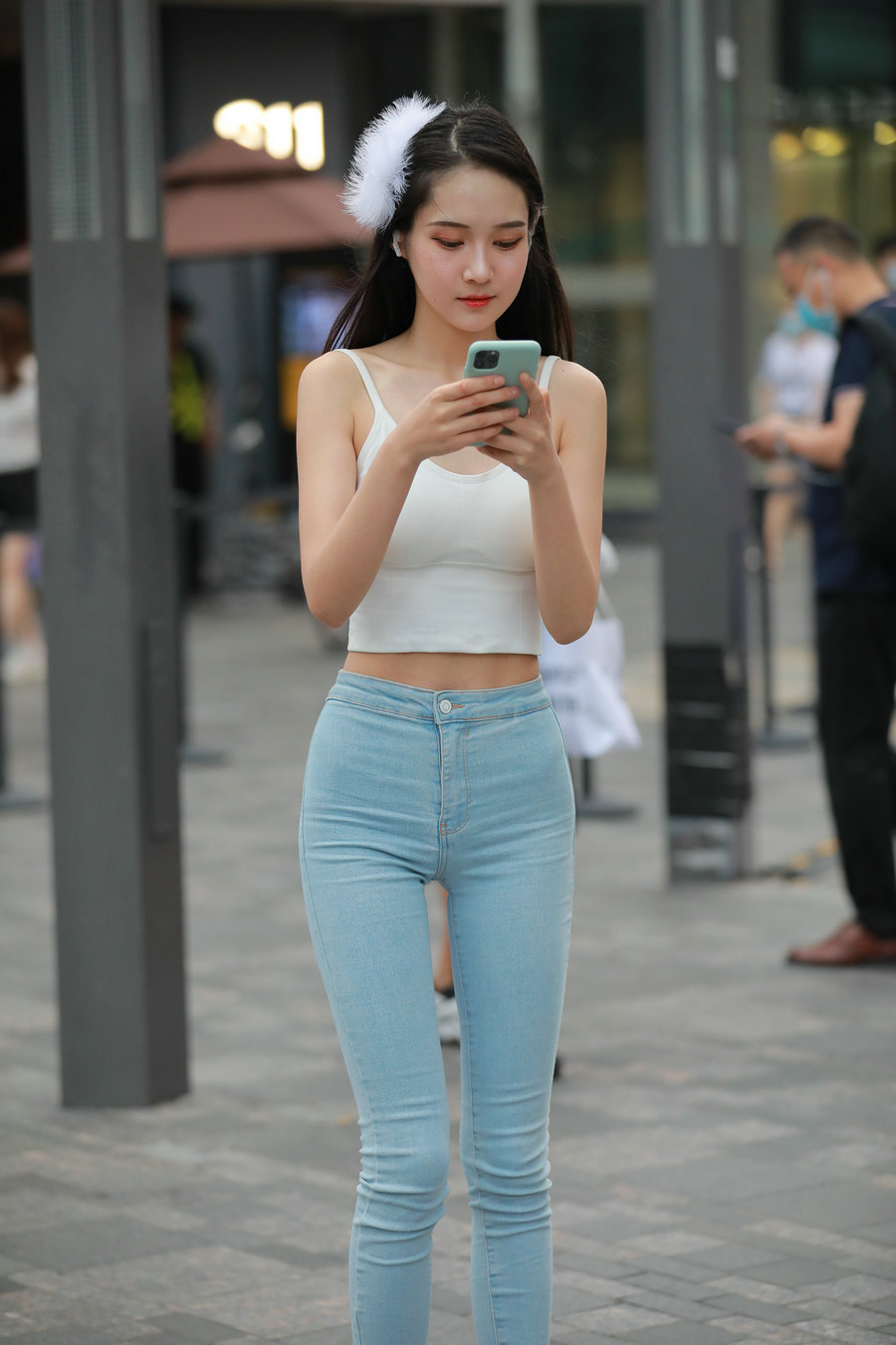 图片[3]-非常漂亮的牛仔裤女孩 J2144 98P1V-1.92GB-巴卡街拍