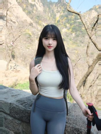 图片[9]-爱爬山的瑜伽裤MM，太甜美了！~-巴卡街拍