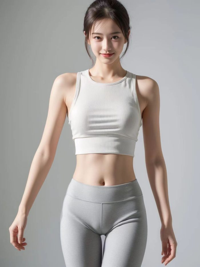AI瑜伽裤清纯妹子系列图-巴卡街拍